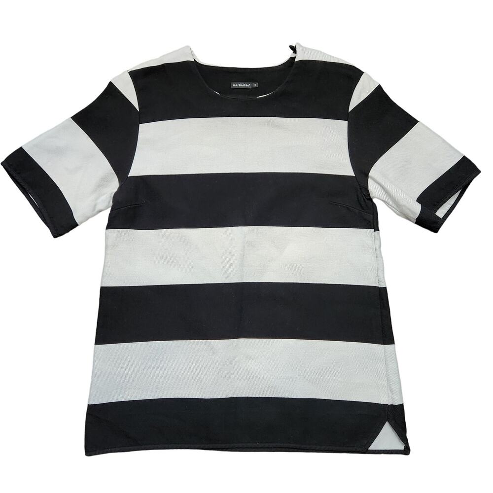Marimekko Black and White Striped Blouse